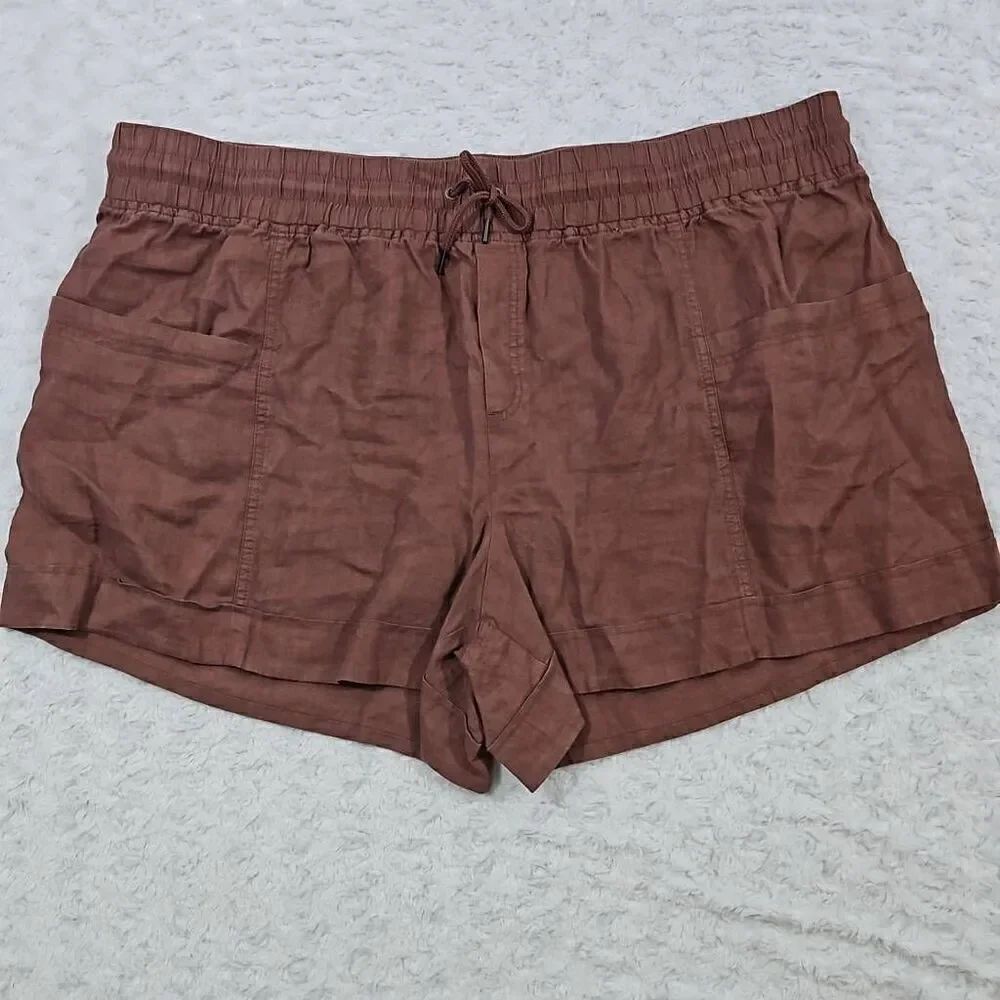 Athleta Cabo Linen 4" Short Womens Size 24 Hearth Rose Summer Comfort Lounge